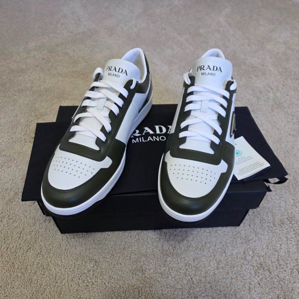 Prada Downtown Leather Sneakers Size 12 - NWT - Picture 5 of 8